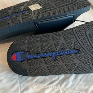 Champion | Shoes | Champion Big Logo Navy Slide Sandals Size  display picture 1